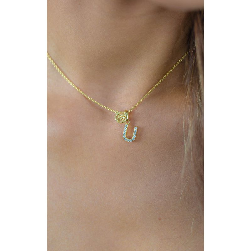 Georgini Luxury Letters U Initial Pendant - Gold