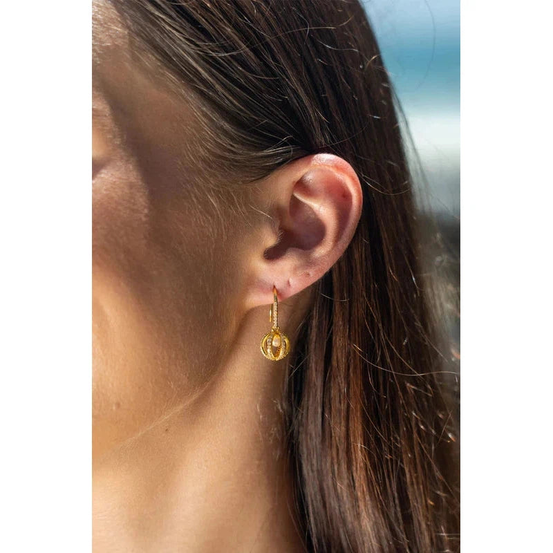 Georgini Majesty Freshwater Pearl Earrings - Gold