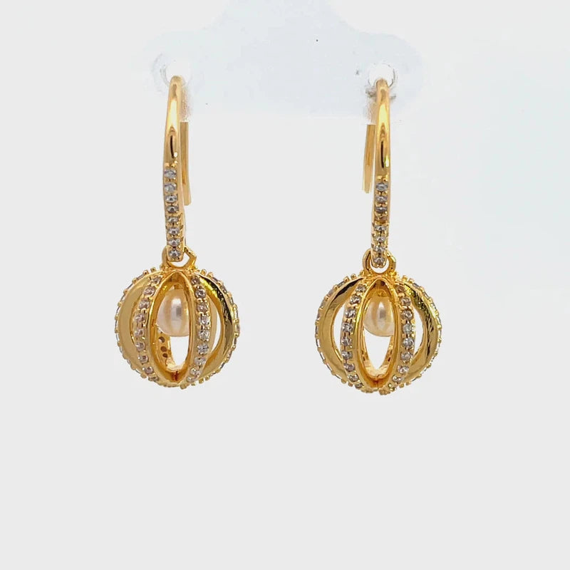 Georgini Majesty Freshwater Pearl Earrings - Gold