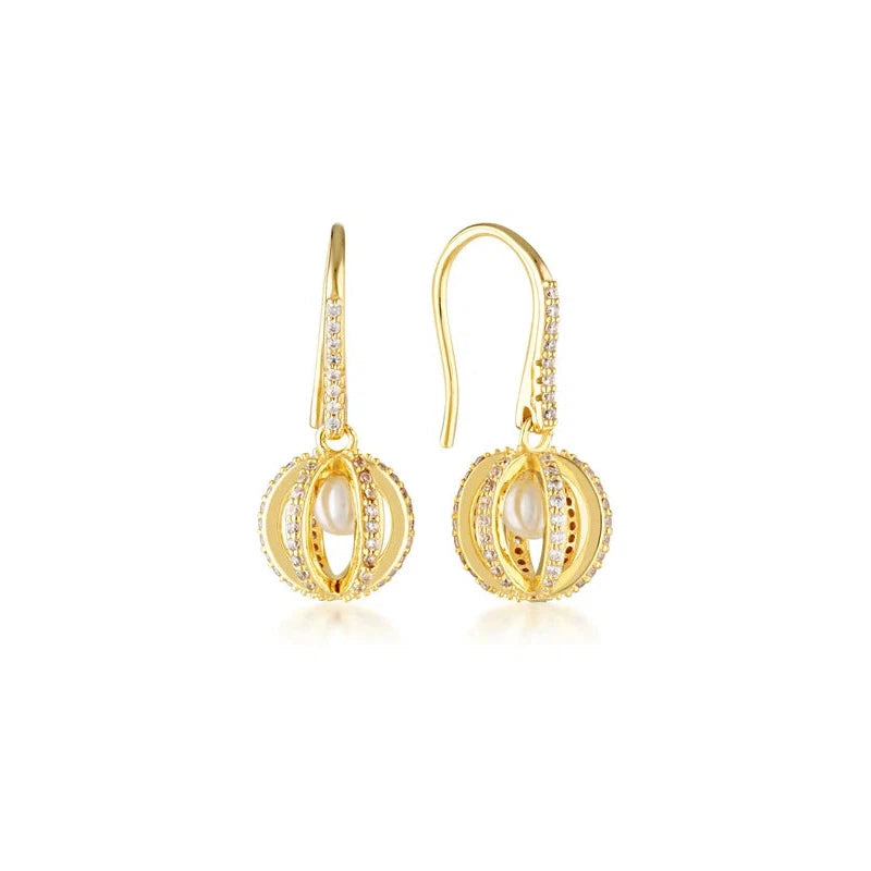 Georgini Majesty Freshwater Pearl Earrings - Gold