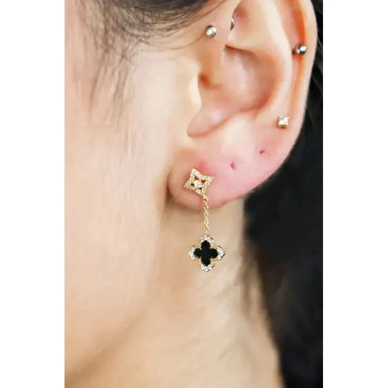 Georgini Midnight Velvet Black Agate Fairwater Drop Earrings - Gold