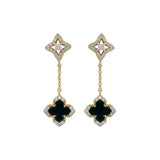 Georgini Midnight Velvet Black Agate Fairwater Drop Earrings - Gold