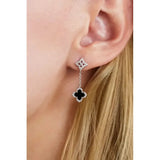 Georgini Midnight Velvet Black Agate Fairwater Drop Earrings - Silver
