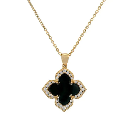 Georgini Midnight Velvet Black Agate Fairwater Pendant - Gold