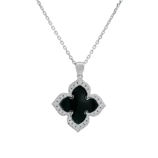 Georgini Midnight Velvet Black Agate Fairwater Pendant - Silver