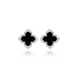 Georgini Midnight Velvet Black Agate Fairwater Stud Earrings - Silver