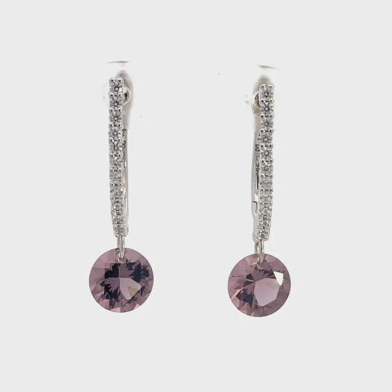 Georgini Mirage Mossman Morganite Earrings - Silver