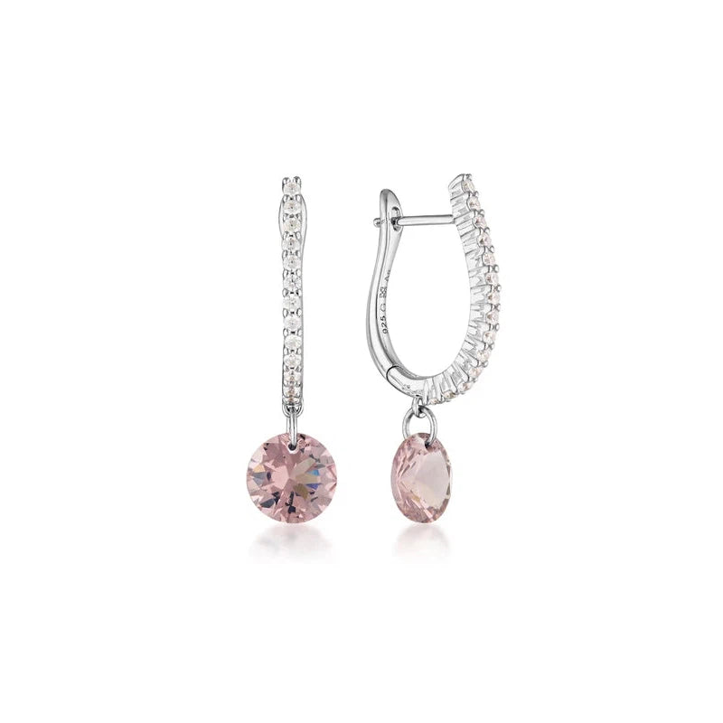 Georgini Mirage Mossman Morganite Earrings - Silver