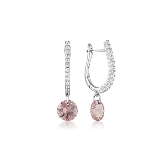 Georgini Mirage Mossman Morganite Earrings - Silver