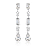 Georgini Mosaic Long Drop Silver Earrings