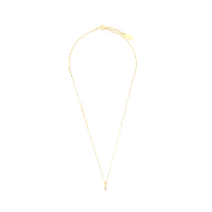 Georgini Natural Aquamarine and Diamond March Pendant - Gold