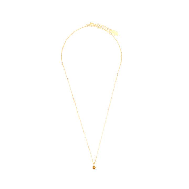 Georgini Natural Citrine and Diamond November Pendant - Gold
