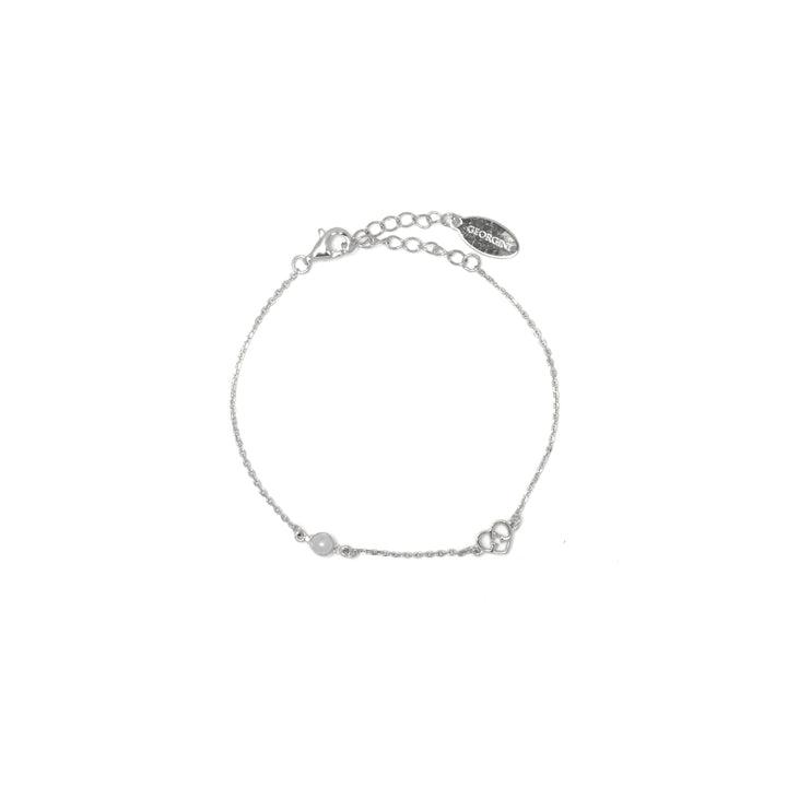 Georgini Natural Freshwater Pearl and Two Natural Diamond June Bracelet - Silver