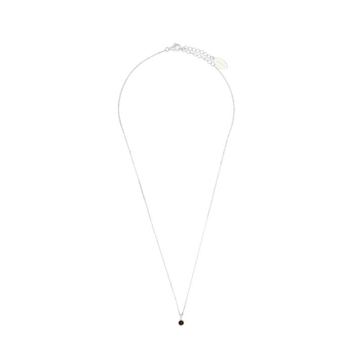 Georgini Natural Garnet and Diamond January Pendant - Silver