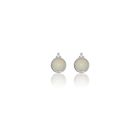 Georgini Natural Opal and Two Natural Diamond October Earrings - Silver
