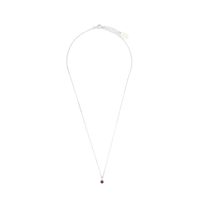 Georgini Natural Ruby and Diamond July Pendant - Silver