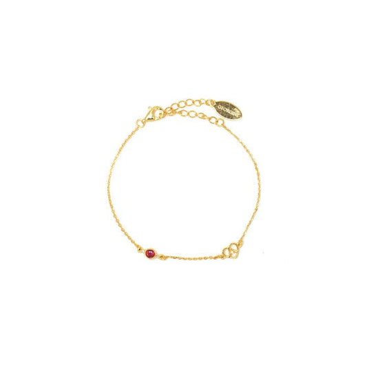 Georgini Natural Ruby and Two Natural Diamond July Bracelet - Gold