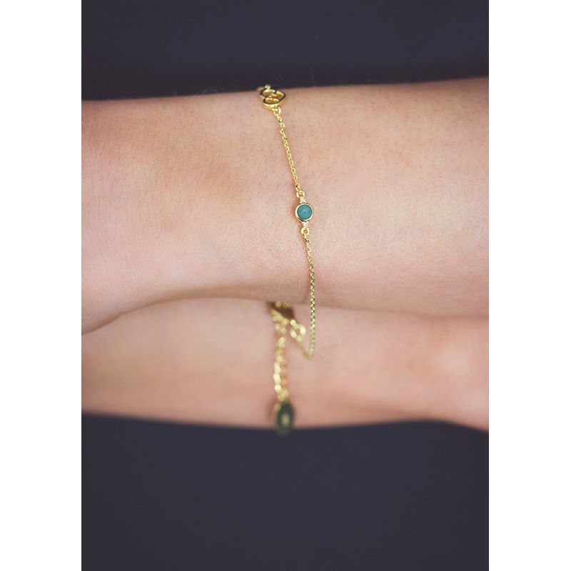 Georgini Natural Turquoise and Two Natural Diamond December Bracelet - Gold