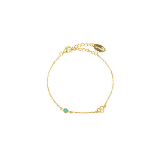 Georgini Natural Turquoise and Two Natural Diamond December Bracelet - Gold