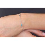 Georgini Natural Turquoise and Two Natural Diamond December Bracelet - Silver