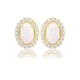 Georgini Opal Glow Blackwattle White Opal Earrings - Gold