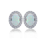 Georgini Opal Glow Blackwattle White Opal Earrings - Silver