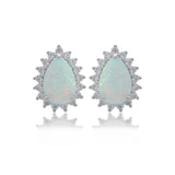 Georgini Opal Glow Rozelle White Opal Earrings - Silver