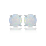 Georgini Opal Glow Stud Earrings - Silver