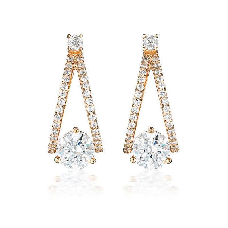 Georgini Red Carpet Champagne Earrings - Rose Gold