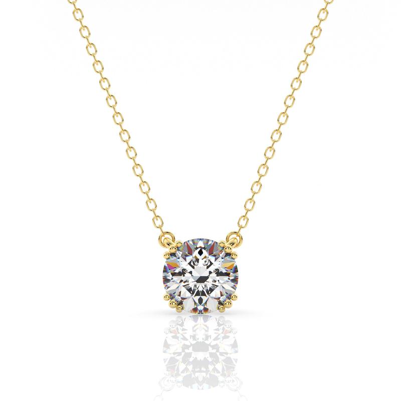 Georgini Round Hidden Halo Pendant in 18ct Gold Finish