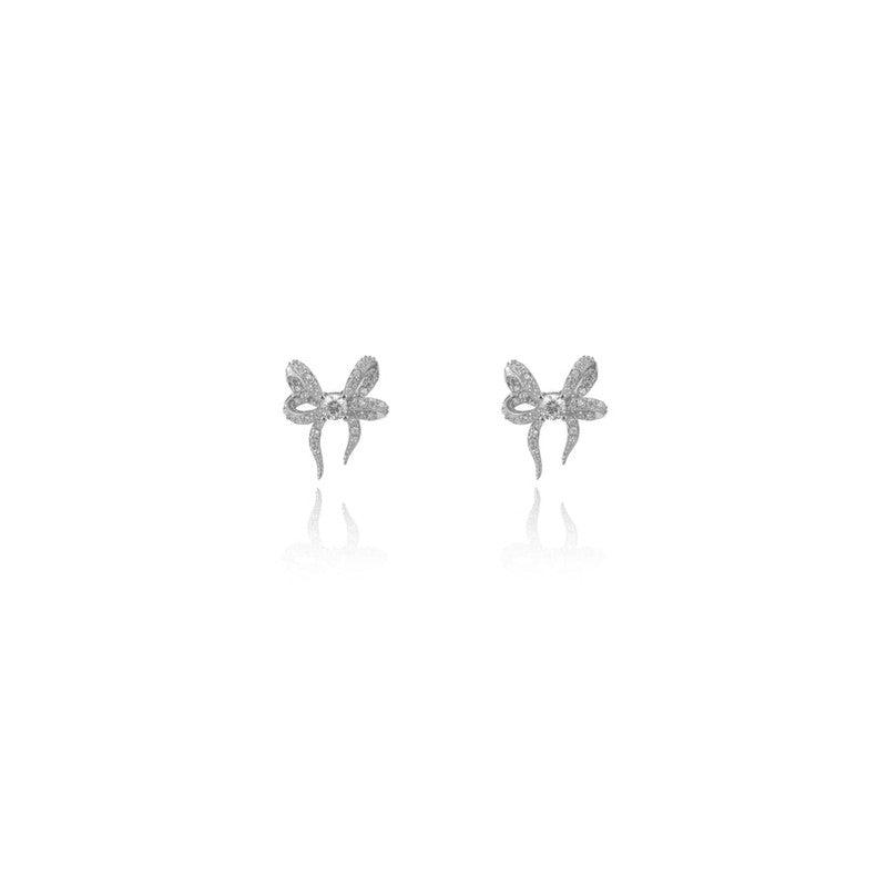 Georgini Sweetheart Bow Earrings - Silver
