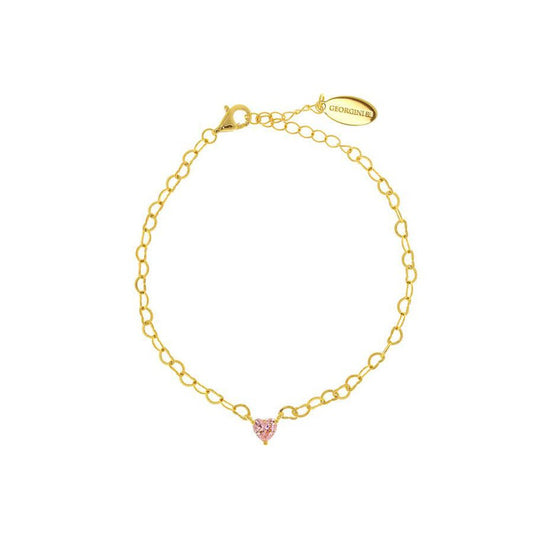 Georgini Sweetheart Heart Chain Bracelet - Pink Gold
