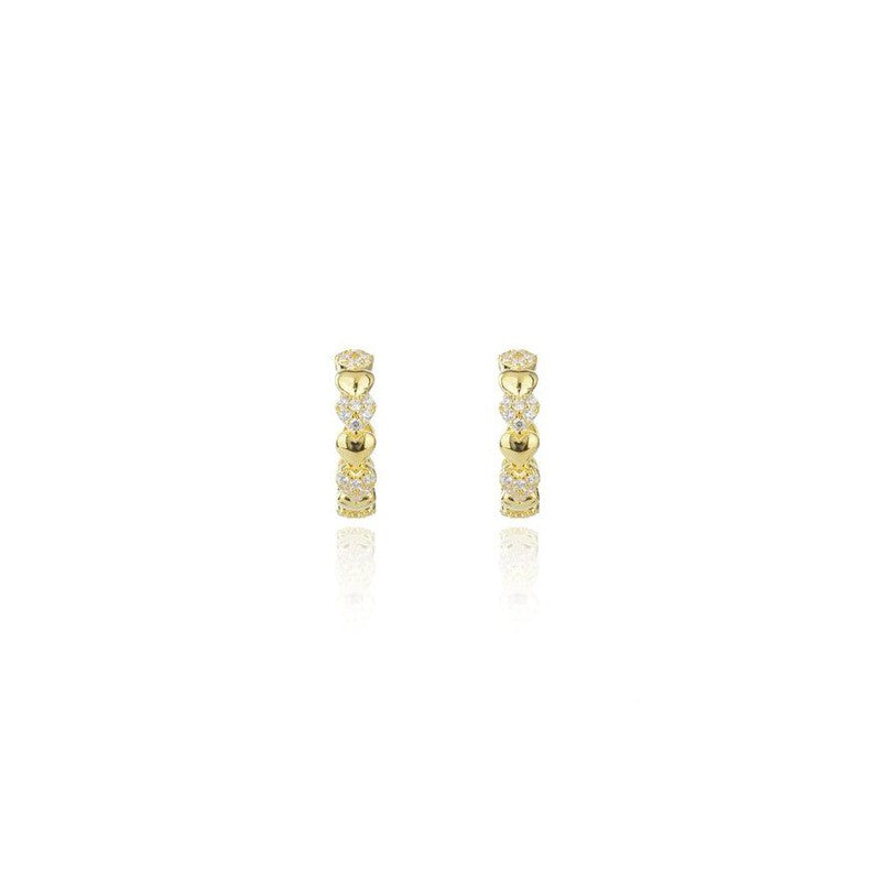 Georgini Sweetheart Sparkly Heart Hoops - Gold