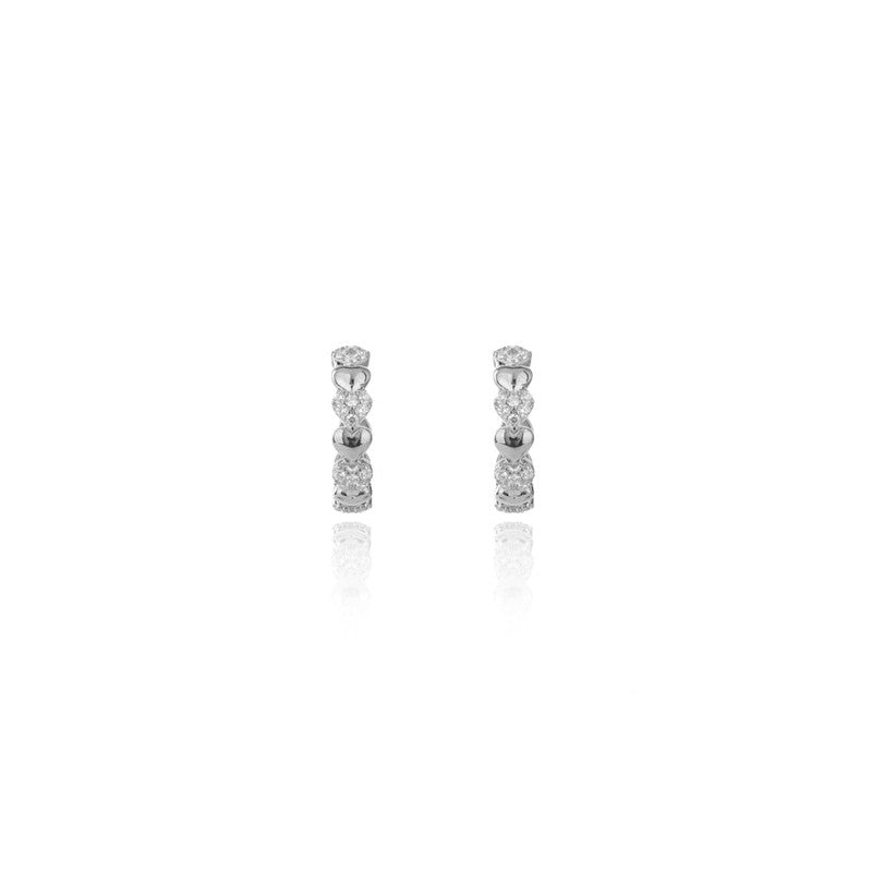 Georgini Sweetheart Sparkly Heart Hoops - Silver