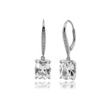 Georgini Sydney Soiree Elaine Cushion Cut Drop Earrings - Silver