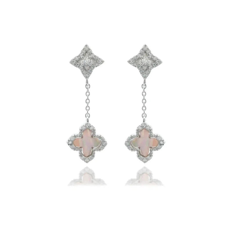 Georgini Sydney Soiree Fairwater Mother of Pearl Drop Earrings - Silver