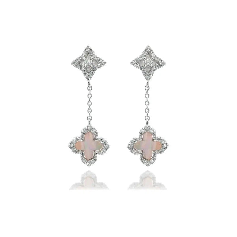 Georgini Sydney Soiree Fairwater Mother of Pearl Drop Earrings - Silver