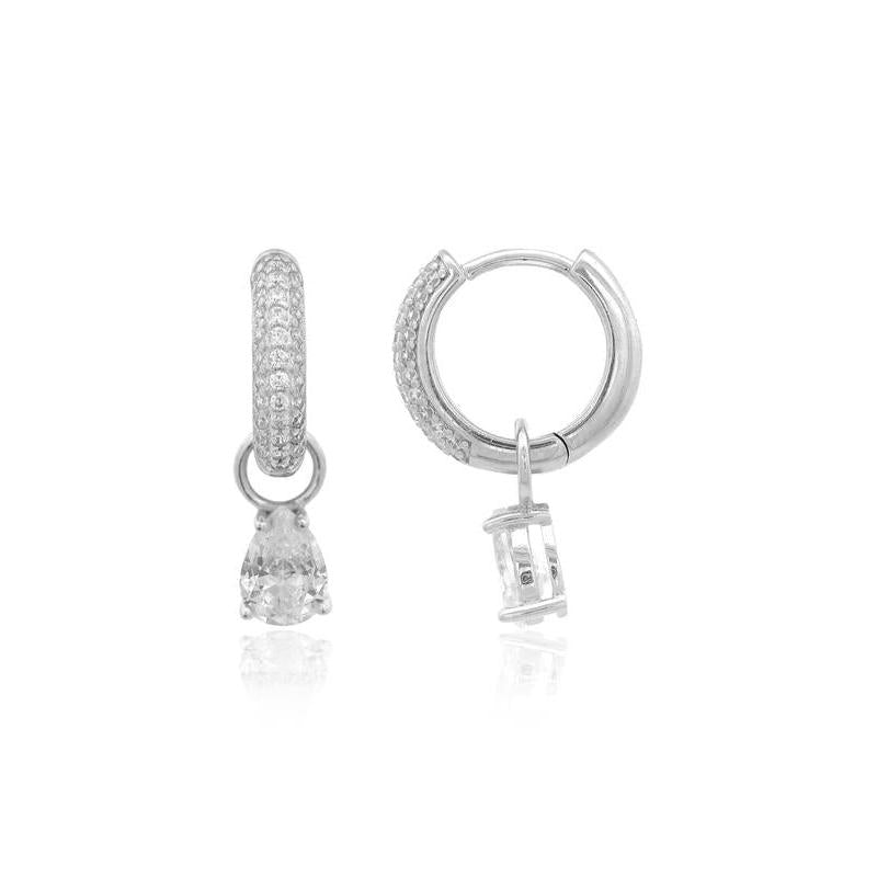 Georgini Wisteria Duo Pearl Earrings Silver