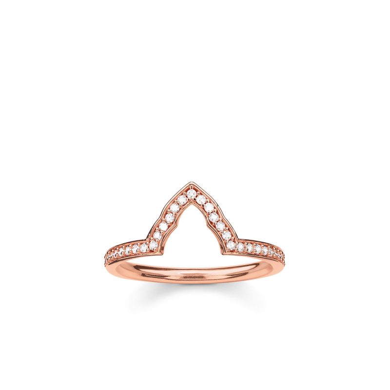 Gold Plated Rose Gold Zirconia Ring