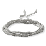 Grey Silk Ribbon Charm Necklace