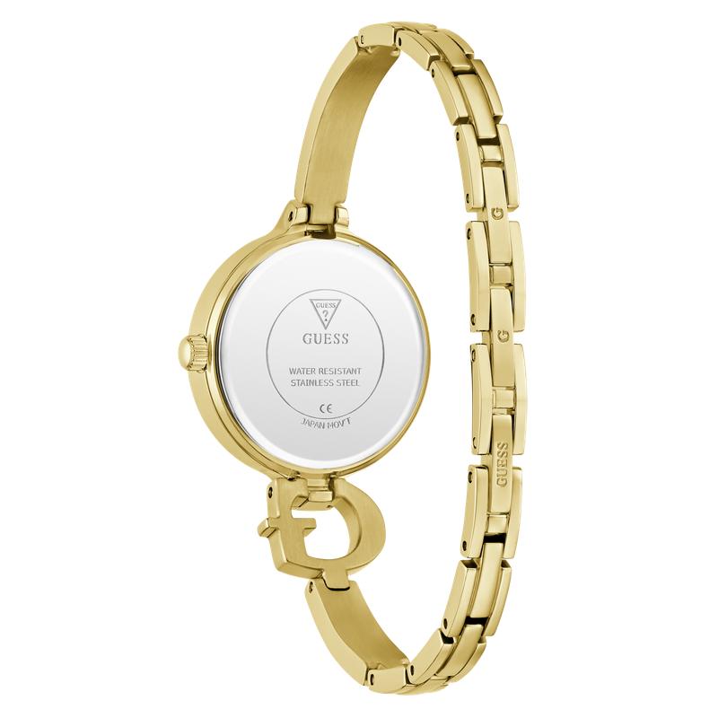 ゲイサスジャガール オルゴール GUEISSAZ JACCARD スイス製 Gues Giselle Gold Tone Analog Watch with Diamond Accents