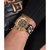 Guess 40th Anniversary Special Edition Ladies Leopard Gold Tone Multi-function Watch