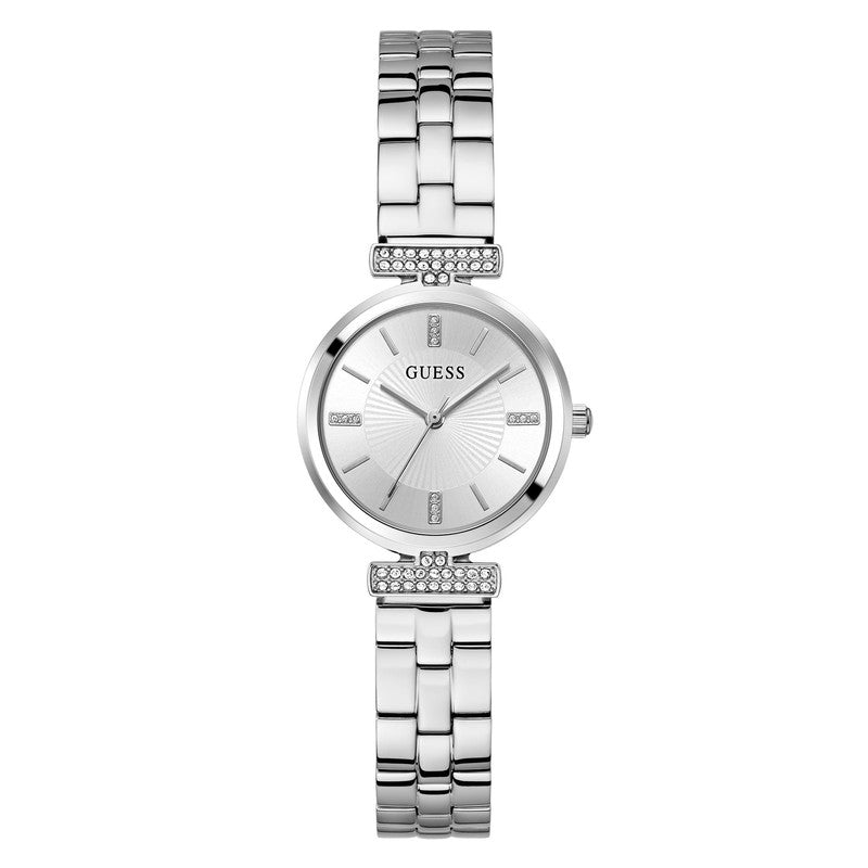 Guess Array Silver Dial Analogue Watch