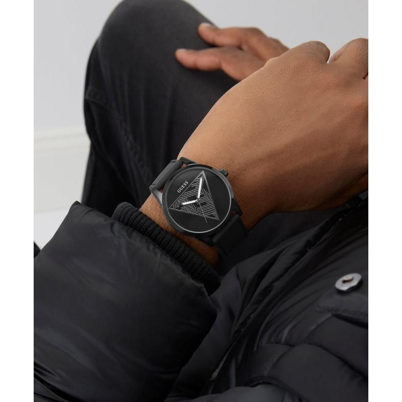 Guess Black Analog Watch with Triangle Dial