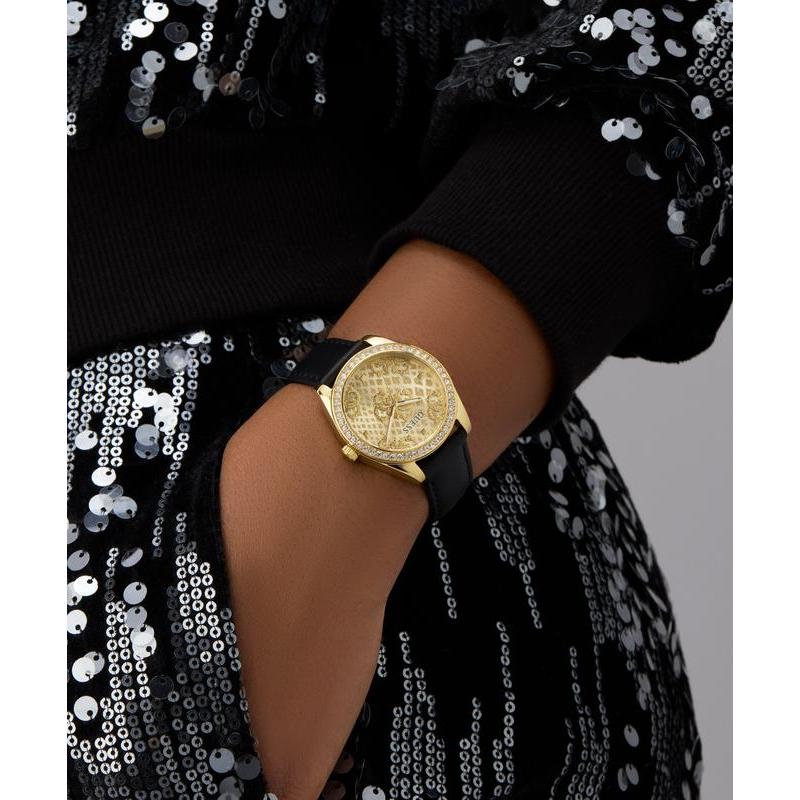 Guess Black Gold Tone Analog Watch