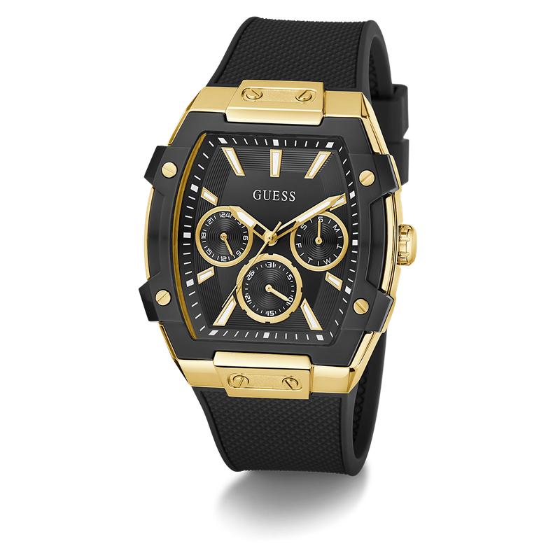 Guess Black Gold Tone Multi-Function Stainless Steel Watch