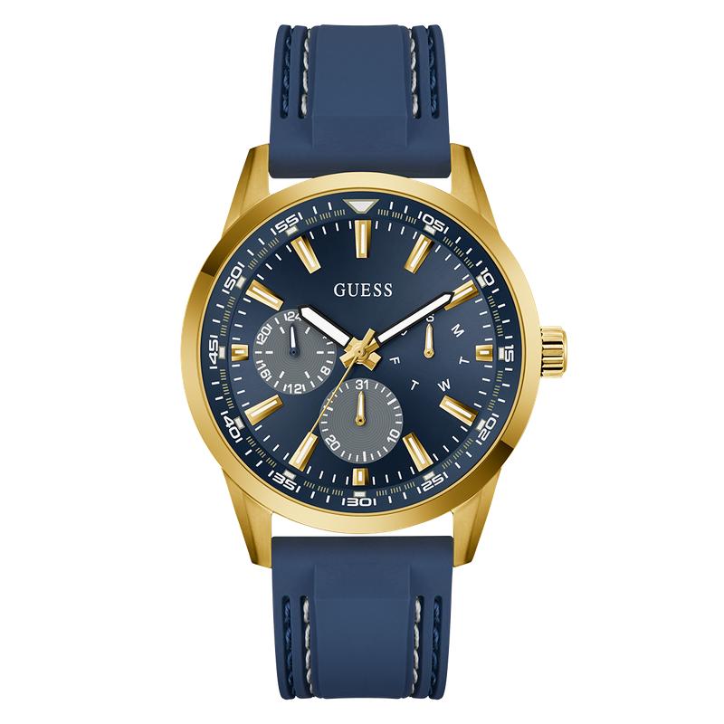 Guess Blue Gold-Tone Multi-Function Sport Watch