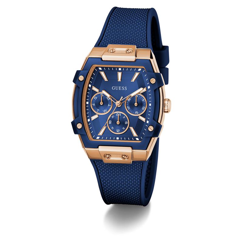 Guess Blue Rose Gold Multi-Function Watch