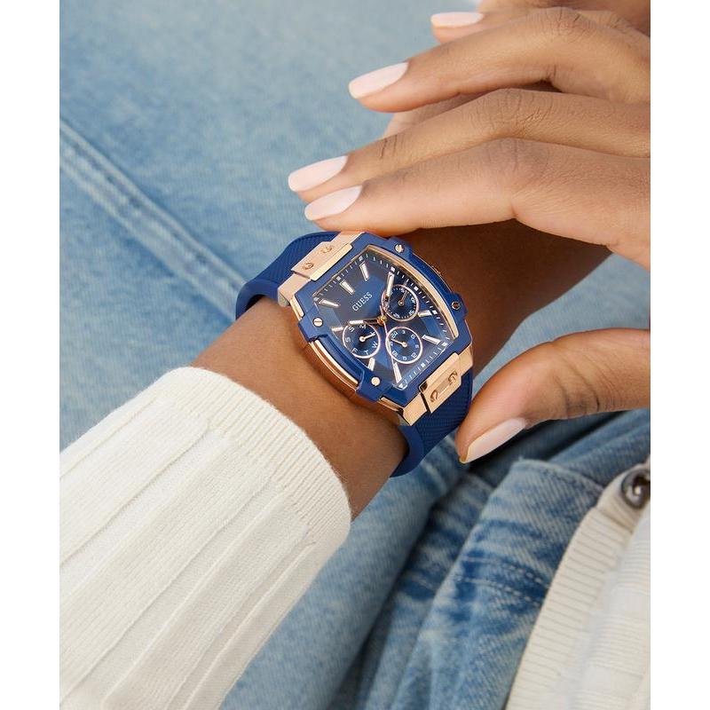Guess Blue Rose Gold Multi-Function Watch