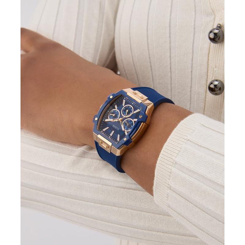Guess Blue Rose Gold Multi-Function Watch